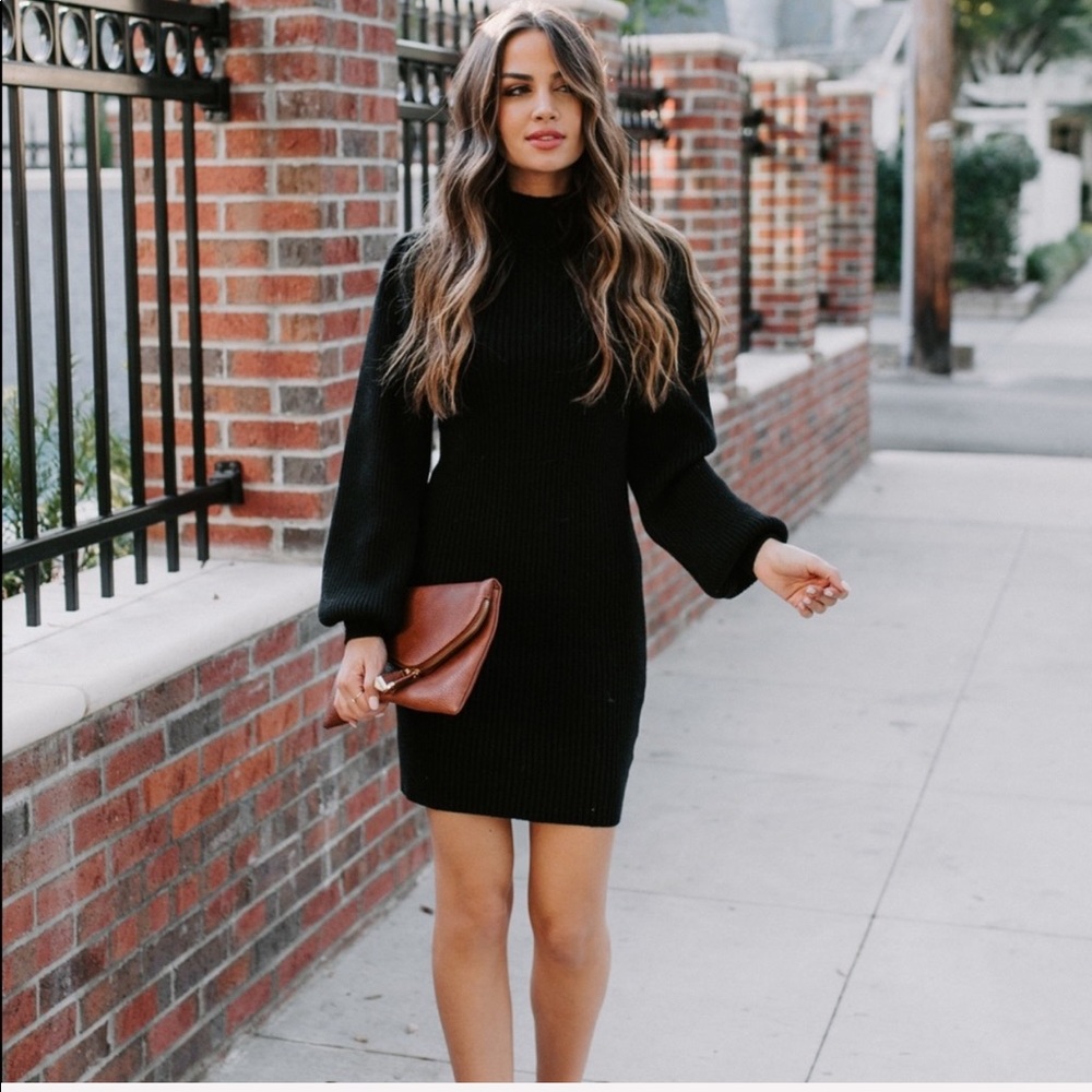 December To Remember Mock Neck Sweater Dress Vici - Picture 2 of 6